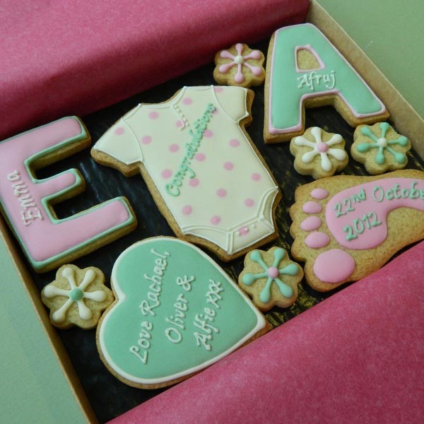 Baby gift personalised cookies